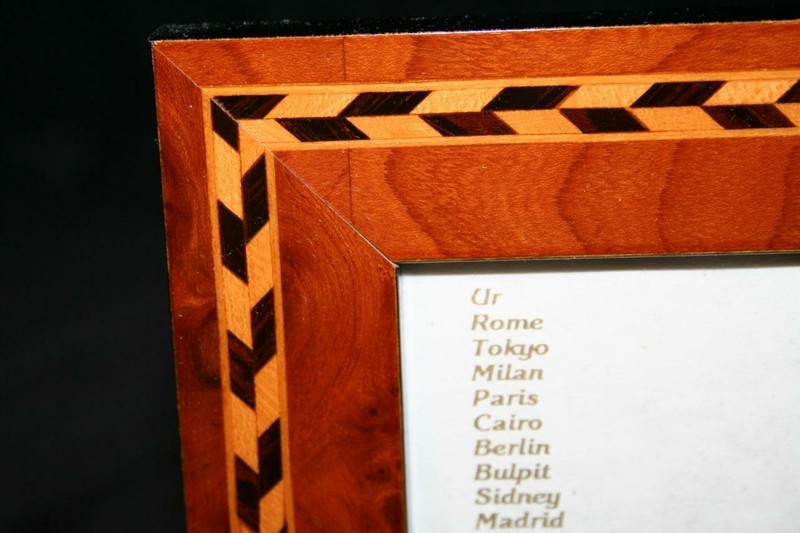 FINE ITALIAN MOULDING INLAID WOOD PHOTO FRAME FOR 4X5 W GLASS PPI HAND CRAFTED