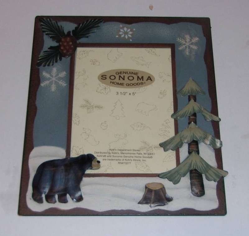 Sonoma Genuine Home Goods Bear In The Woods Picture Frame- 3.5" X 5"- NEW