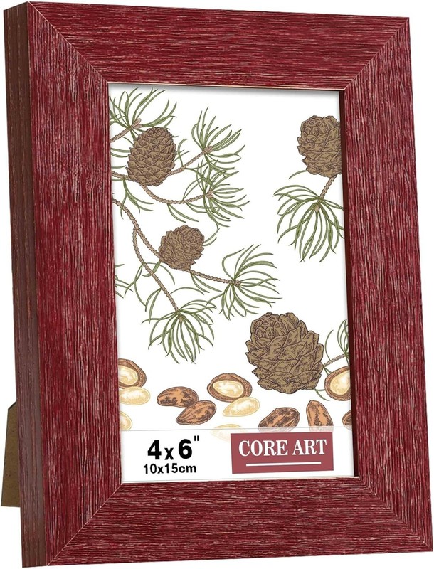 4x6 Picture Frame, Handmade Wood Rustic Red Photo Frame, High Definition Semi... gallery