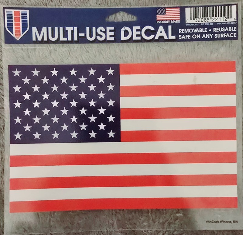 Wincraft Multi-Use American Flag Decal Removable/Reusable Safe On Any Surface