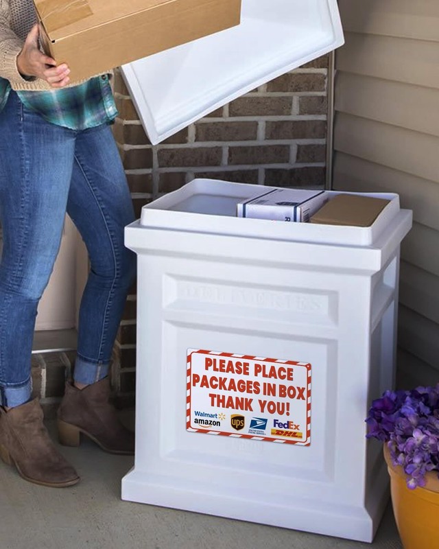 8x12 Inch Rust-Free Aluminum Package Delivery Sign for Outdoor Use - Please P... gallery