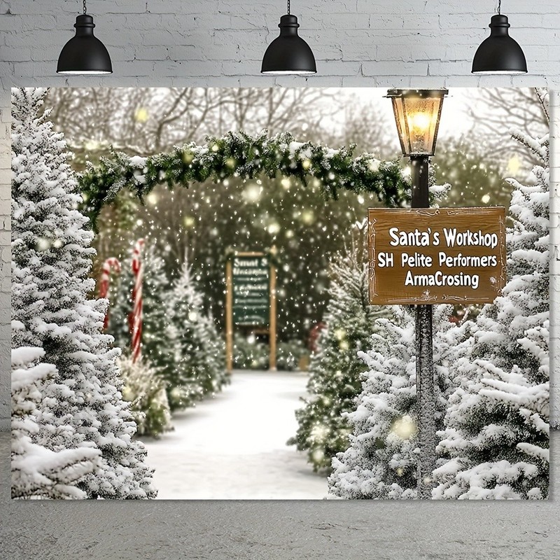 Versatile Christmas & New Year’s Decor – 70.8×90.5in Pine Forest Landscape Tapes