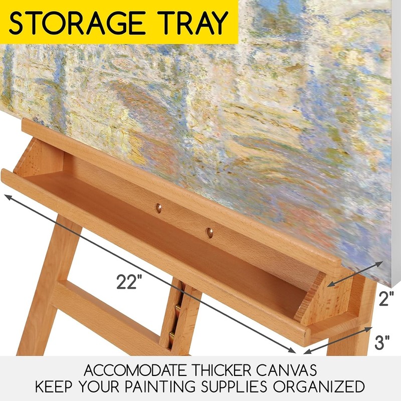 MEN Lar Painters Easel Adjustable Solid Beech Wood Artist Easel, gallery
