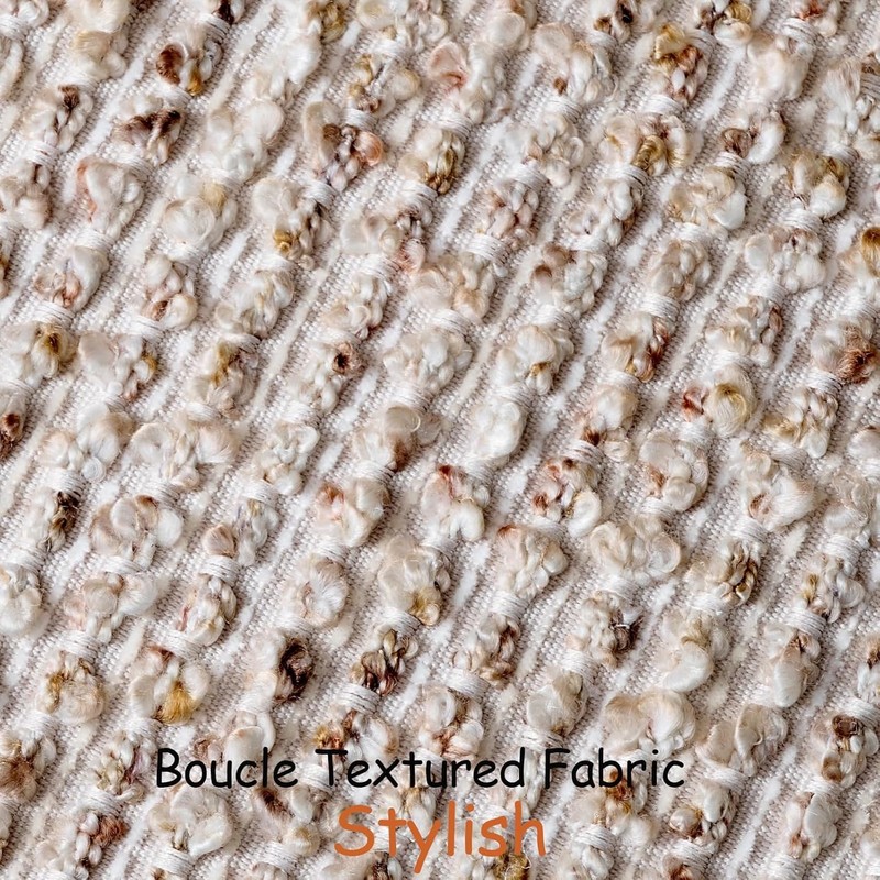 22x22 Beige Throw Pillow Cover Textured Boucle Striped Chic Morden Boho Accent gallery