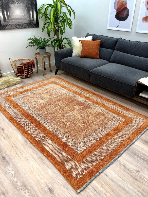 Alfa Rich Scandinavian Burnt Orange Washable Area Rugs for Living Room Bedroom gallery