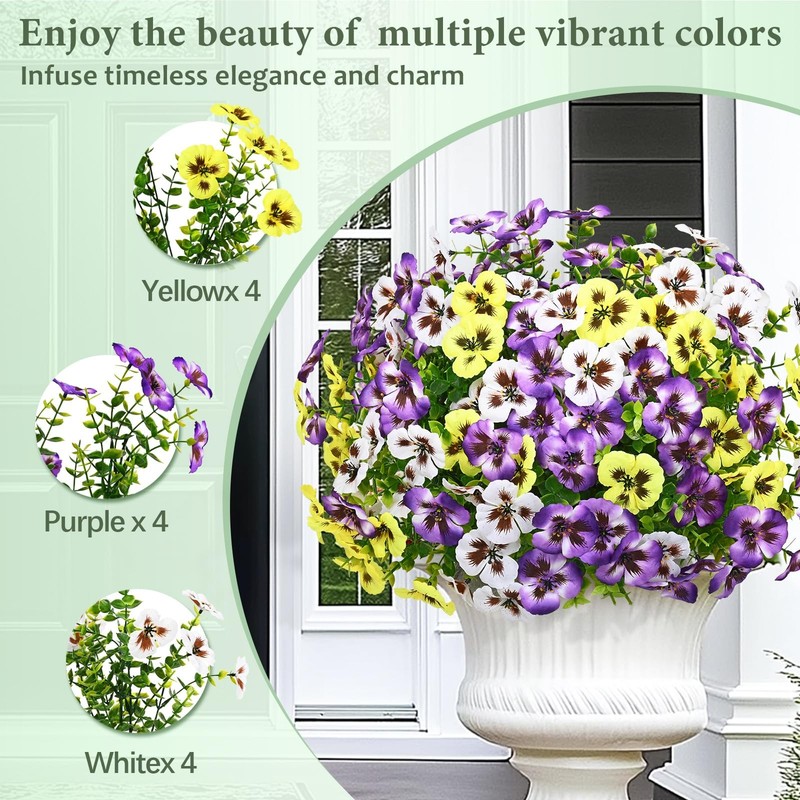 8 Bundles Look Real Artificial Flowers for Outdoors, Realistic Fake Outdoor gallery
