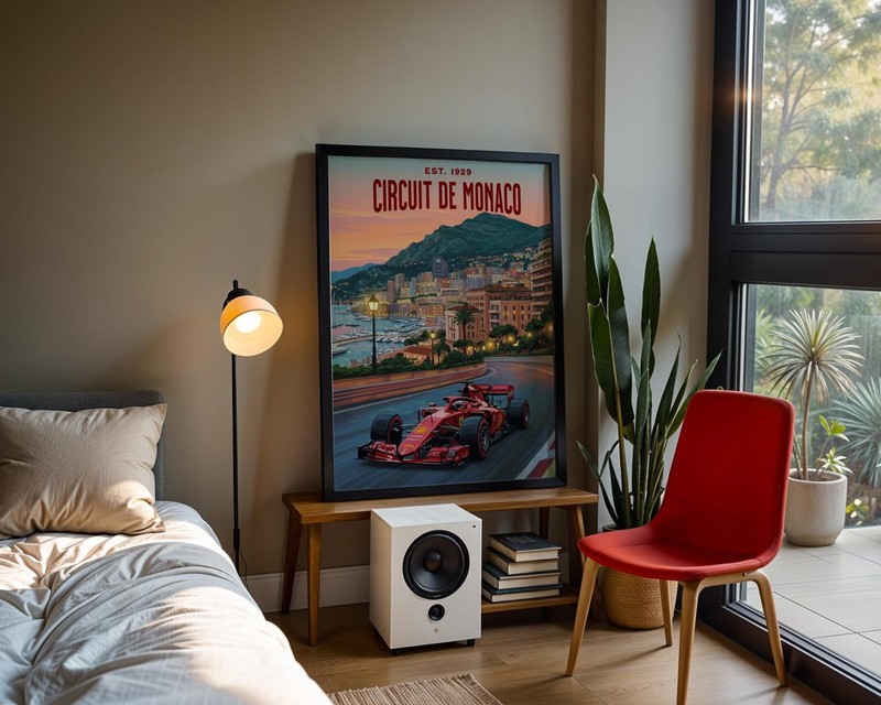 Monaco Grand Prix F1 Poster - Ferrari Racing Wall Art - Formula 1 Decor Gift gallery