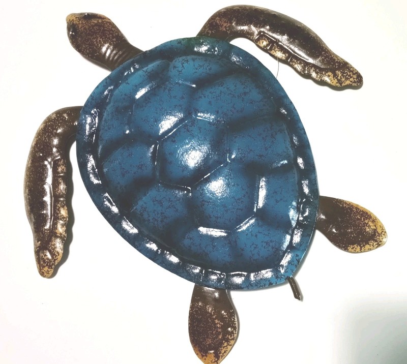 9 inches metal turtle wall art