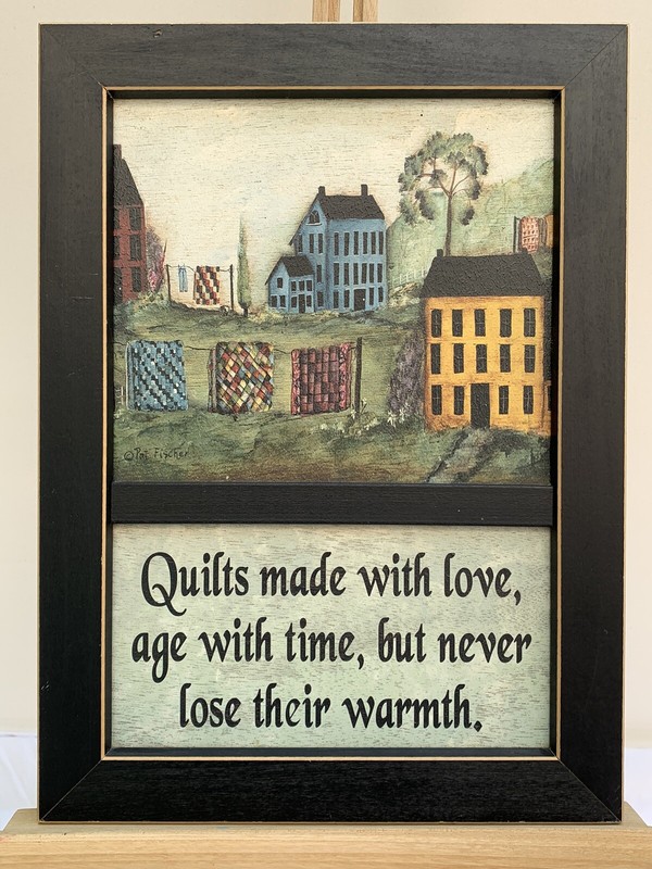 TrendyDecor4U “Quilts Made With Love” By Pat Frisher Framed ready to Hang Black