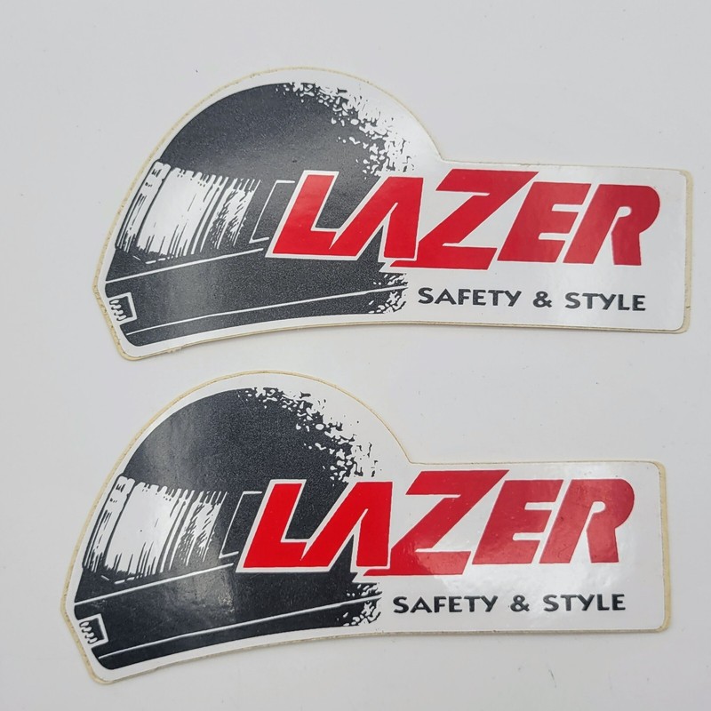2x Lazer Helmets Motorcycle – Safety & Style Sticker / Decal Vintage Original