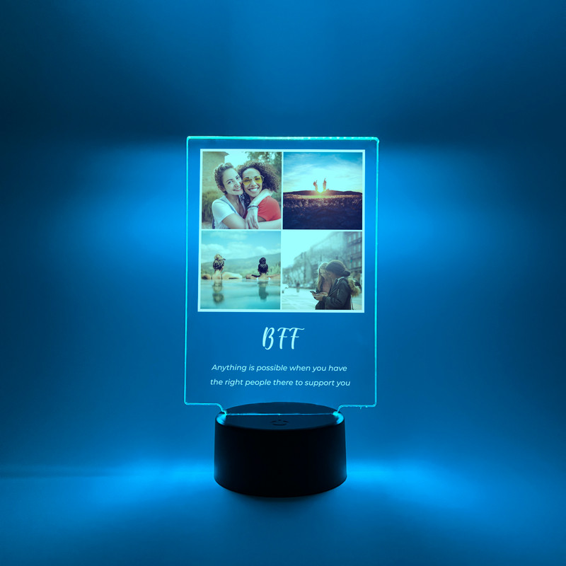 Personalized 4 Picture Custom Collage LED Night Light Up-Christmas, Family Gift gallery