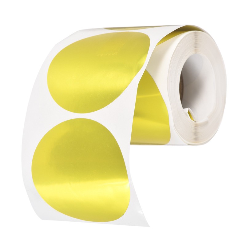 200pcs Round Thermal Label 2x2" Self-Adhesive Thermal Stickers Gold