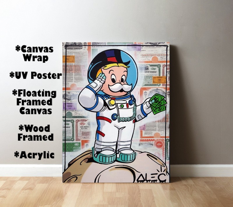 Alec Monopoly -MOON Ave Art Print | Mounted Canvas | Framed | Poster |Acrylic