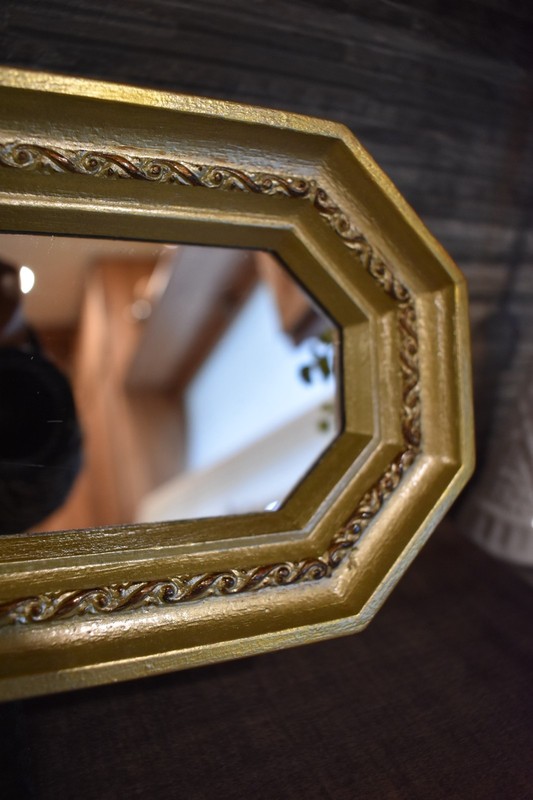 Decorative Long Hexagonal Mirror Gold Toned 18 X5 gallery