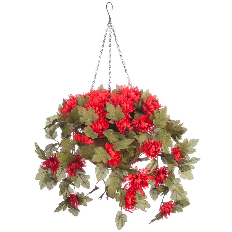 OakRidge Fully Assembled Artificial Mum Hanging Basket