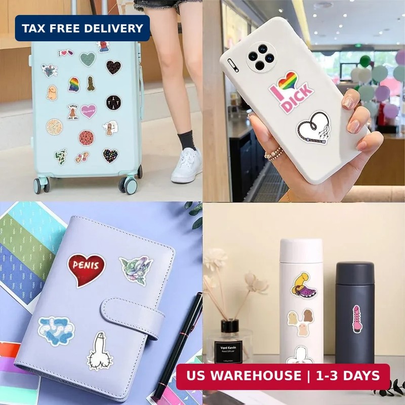 50Pcs Cute Dick Stickers Waterproof, Vinyl Stickers for Aldult, Funny Penis Deca gallery