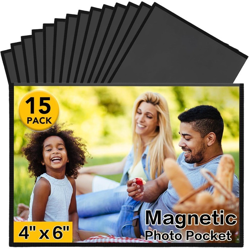15 Pack Magnetic Picture Frame 4 x 6 Inches Fridge Magnetic Photo Frames