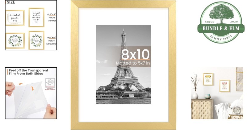 Versatile Gold 8x10 Wall Hanging Frame for Photos - Classic & Timeless Style gallery