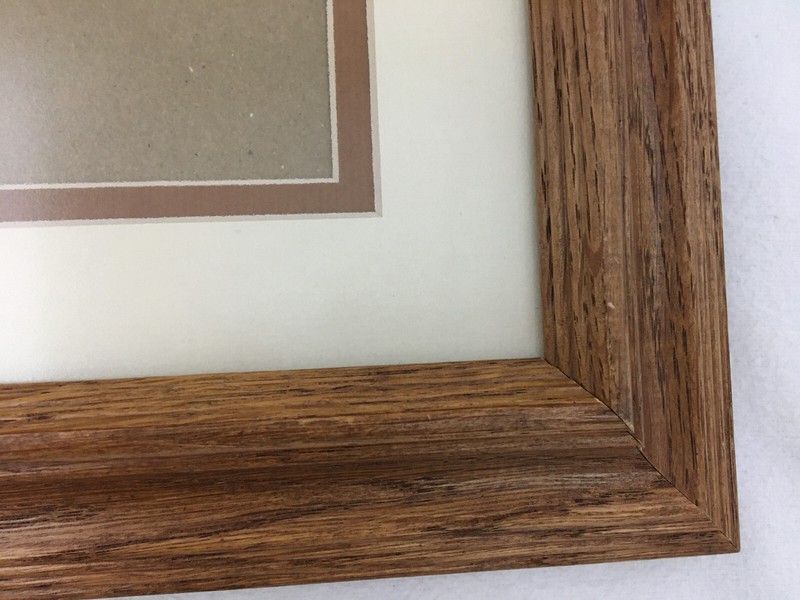 Picture Frame 11" X 13" Solid Oak Double Mat Antireflective Glass 5"X7" Photo gallery