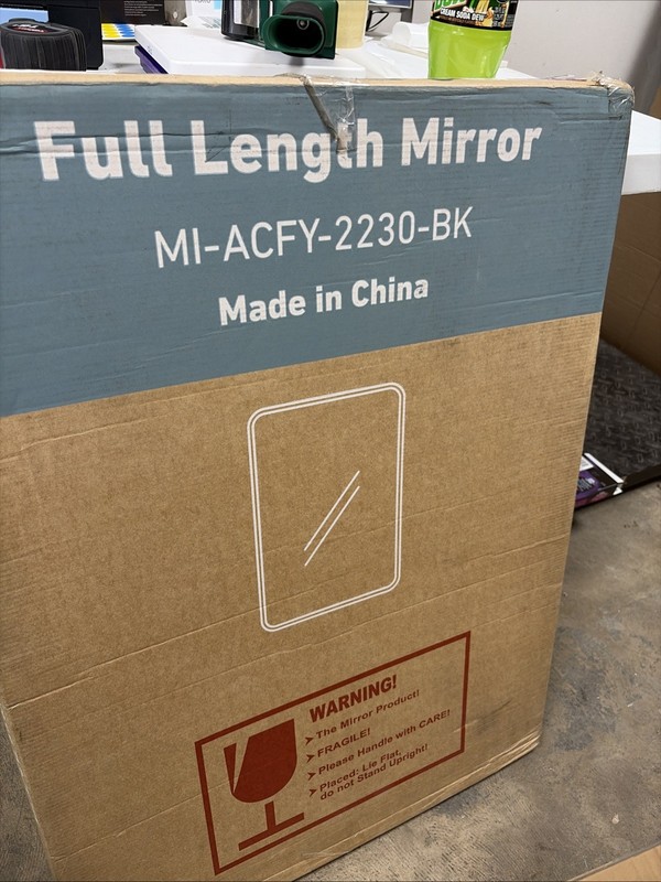 full length rectangle 22 x 30 mirror black.