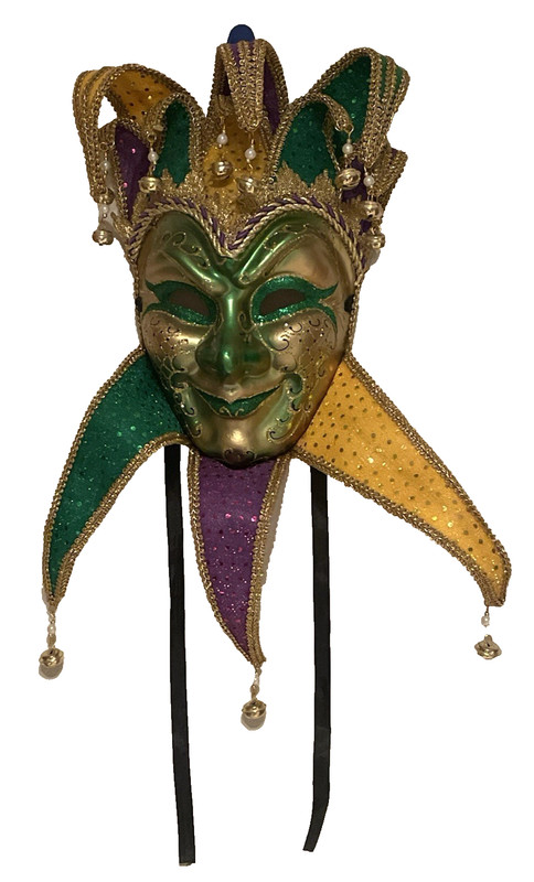 Carnival Mardi Gras Mask Court Jester Paper Mache Decorative Wall Hanging