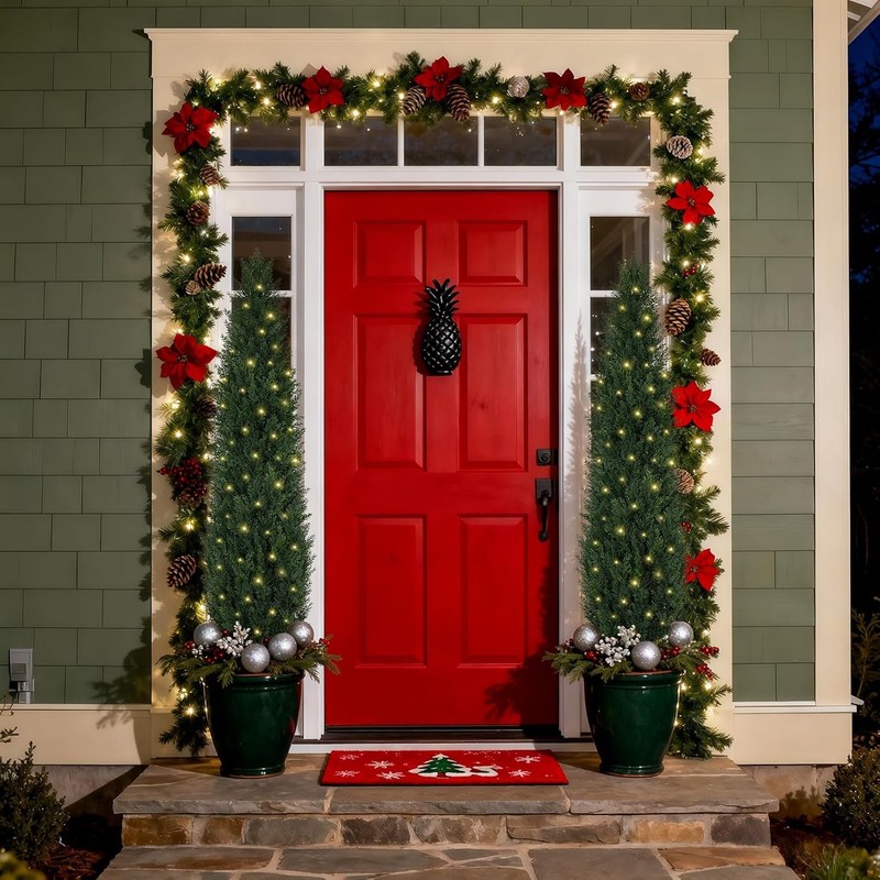 5FT Topiary Trees Artificial Outdoors 2 Pack, Two 5 Foot UV Resistant Faux Cedar gallery