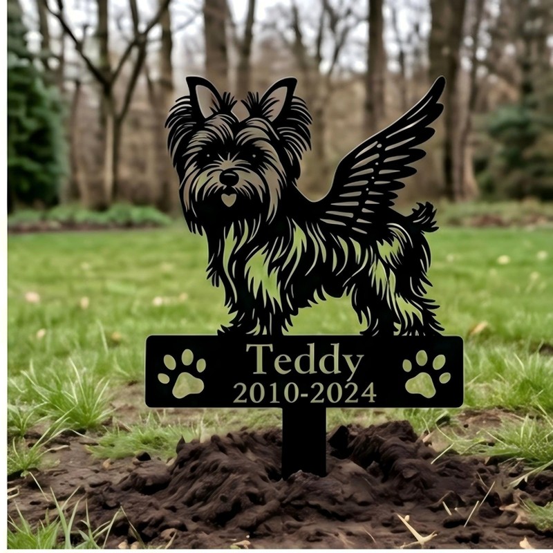 Yorkie Memorial Stake Personalized Metal Garden Pet Loss Sympathy Gift gallery