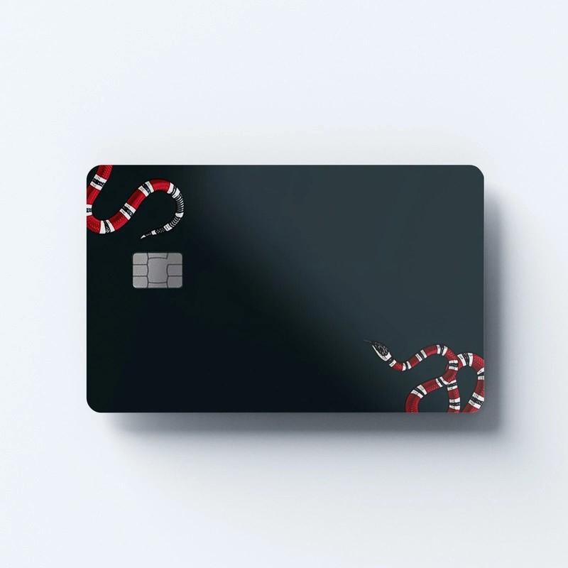 Credit Card Skin Stickers Red & Black Snake Card Skins Sticker Pack of 2 Skins