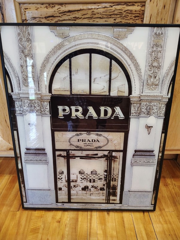 Prada Framed Designer Storefront Wall Art Picture 20″ X 16″ Fashion Girl Teens
