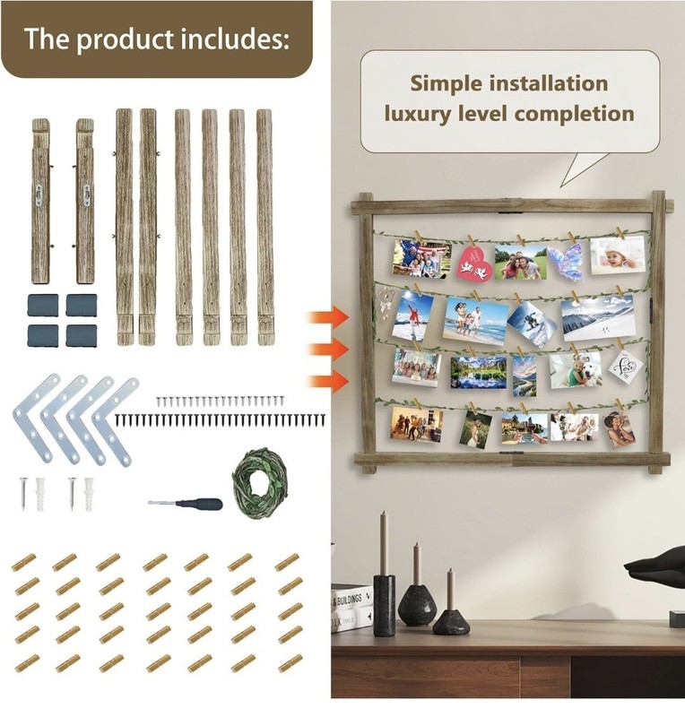 Wooden Photo Display Board With 35 Clips (A439) gallery