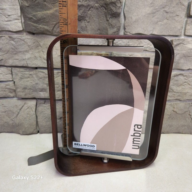 New Umbra 5″x7″ Bellwood Picture Frame Natural Real Wood Walnut Double-Sided