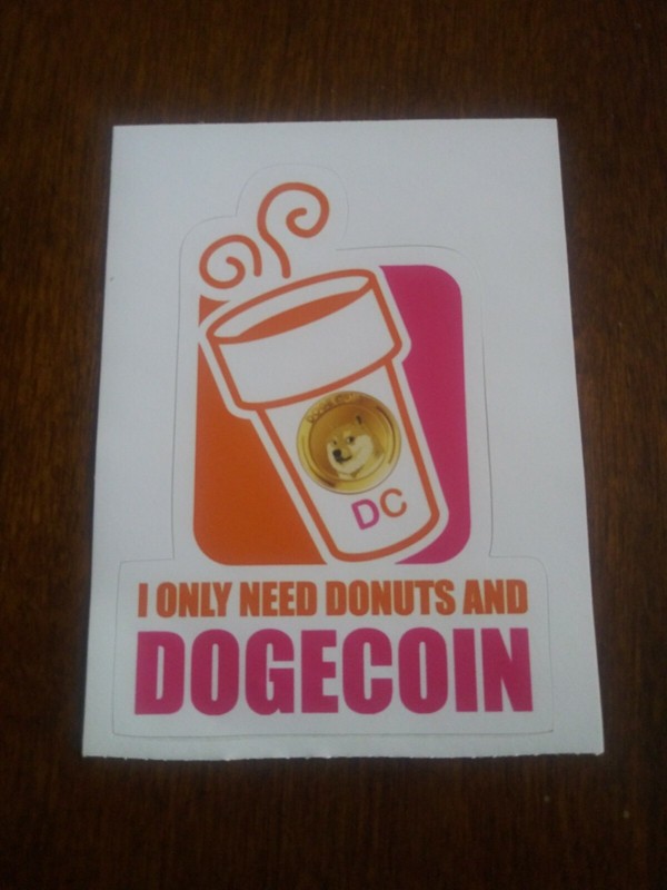 DONUTS & DOGECOIN cool Dunkin Donuts themed vinyl stickers! 2.8 x. 4.0