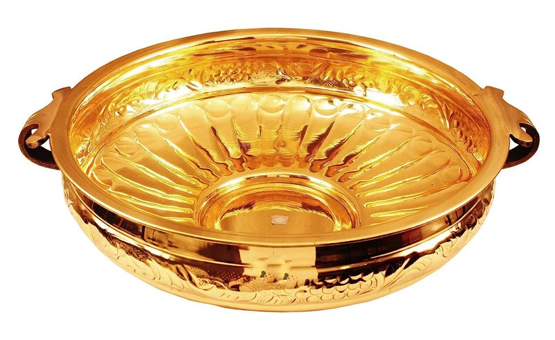 Brass Urli Embossed Design Decorative Bowl For Home Decor & Festive Item US