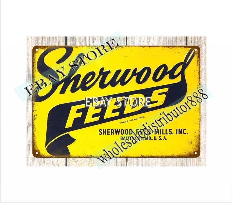 best place to outdoor wall decor Sherwood Feeds barn agriculture metal tin sign