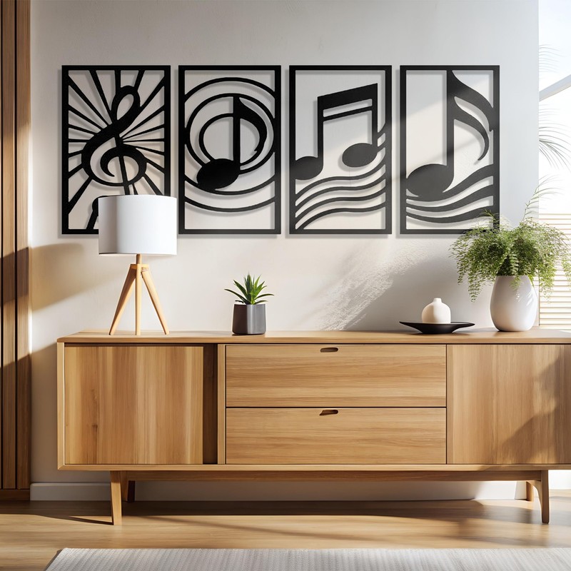 GALLERY GRACE Metal Wall Art Decor – 11″ x 16″ Set of 4 Single Line Abstract Wal
