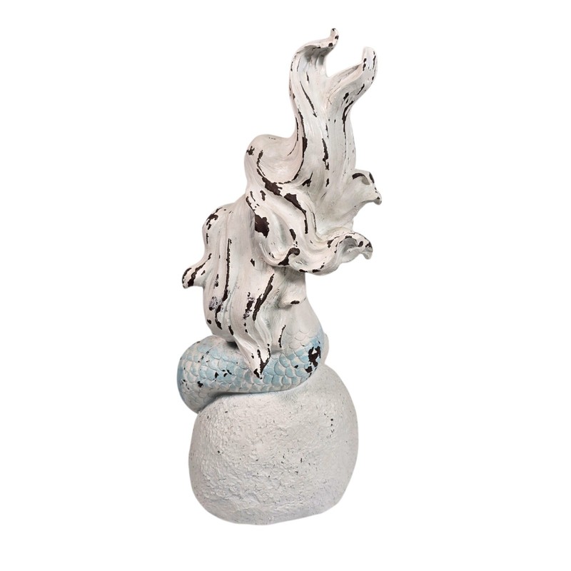 Mermaid Mother Child Figurine Undersea Fantasy Resin Statue Coastal Rustic Beach gallery