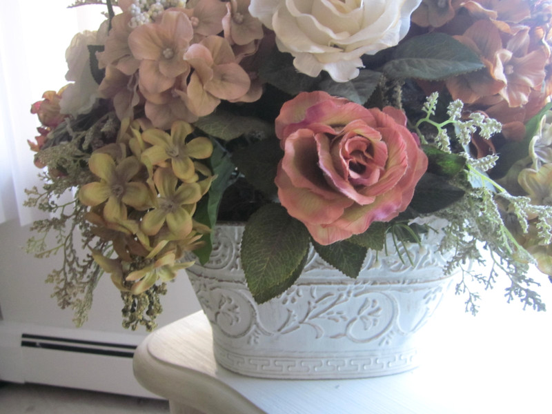 beautiful handmade mauve burgundy roses earth tone floral centerpiece accent gallery