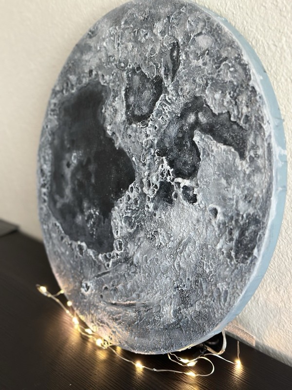 Moon night | moon texture art | textured moon painting | moon wall decor | gallery