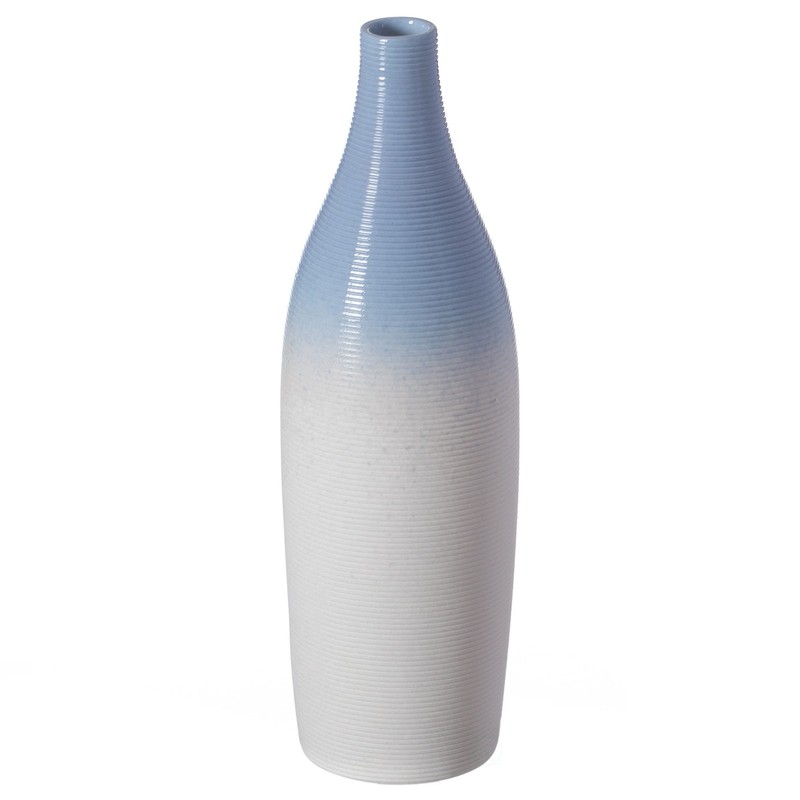 Modern Decorative Ceramic Table Vase Ripped Design Bottle Shape Flower Holder... gallery