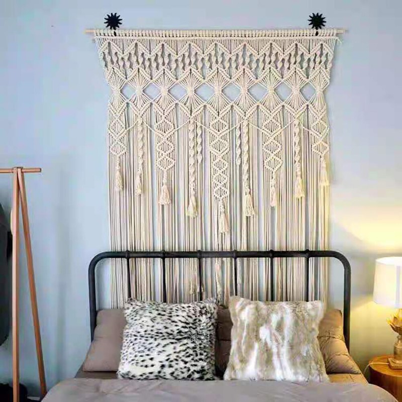 Handmade Macrame Wall Hanging Boho Home Backdrop Door Window Curtain Decor gallery