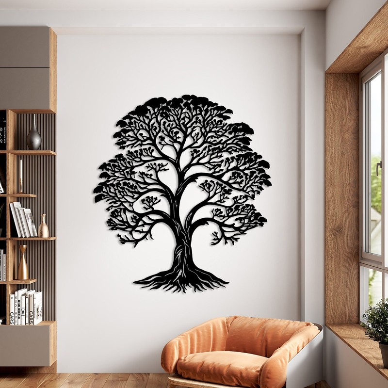 Oversized Tree of Life Metal Wall Art: Modern Farmhouse Decor