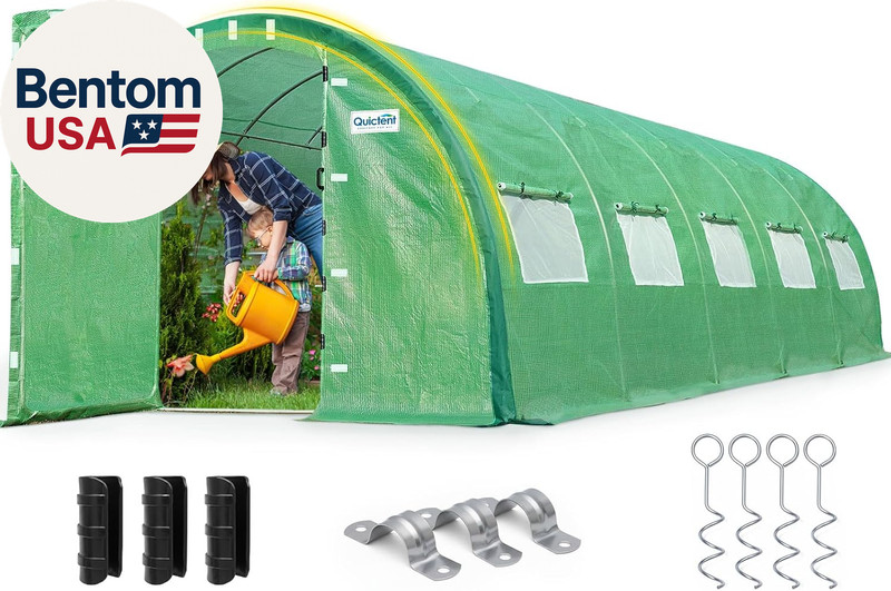 25X10X6.6 FT Premium Greenhouse for Outdoors with 2 Door Frames, Reinforced Top