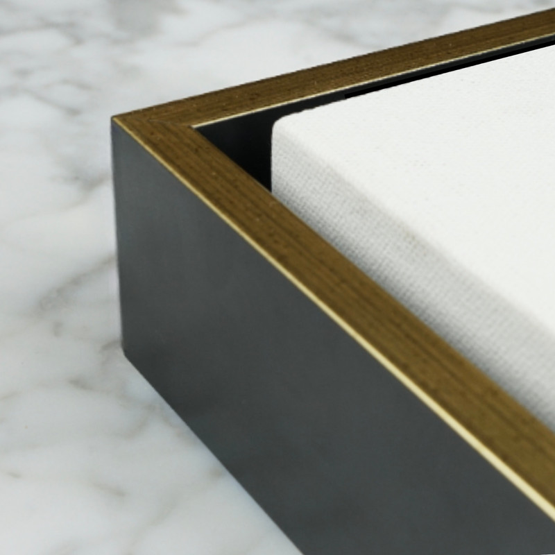 Gold Floater Frame for Canvas 1.5″ – Floating Frame Black Sides – Custom Sizes