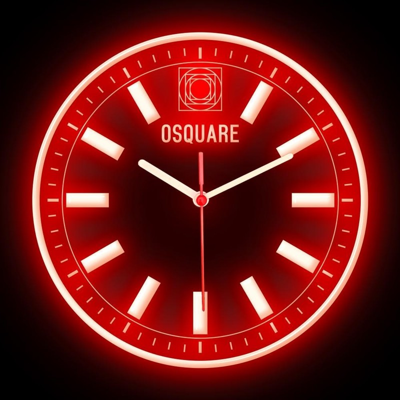 OSQUARE North European Minimalism Interior Design Home Decor Wall Neon Clock 10" gallery