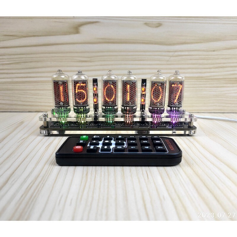 IN-8 Nixie Tube Clock Base w/Colon Tube for 6-bit Glow Tube Clock USB Type-C 5V gallery