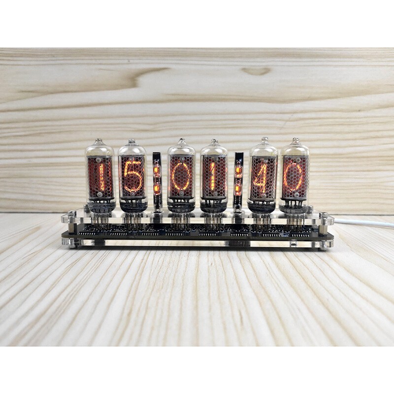IN-8 Nixie Tube Clock Base w/Colon Tube for 6-bit Glow Tube Clock USB Type-C 5V