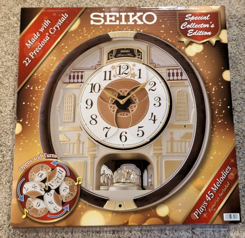 Seiko Melodies in Motion Musical Wall Clock 22 Crystals Limited Edition