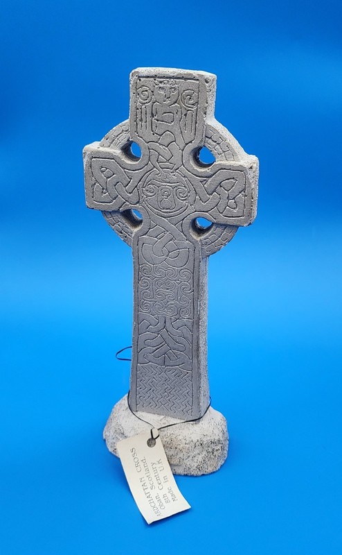 Handmade Vintage Gray Color Stone Celtic Cross Plaque Home Decor