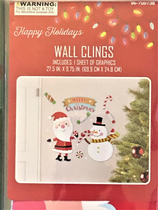 Happy Holidays MB Merry Christmas Wall Clings Set of 2 Sheet of Graphics New gallery