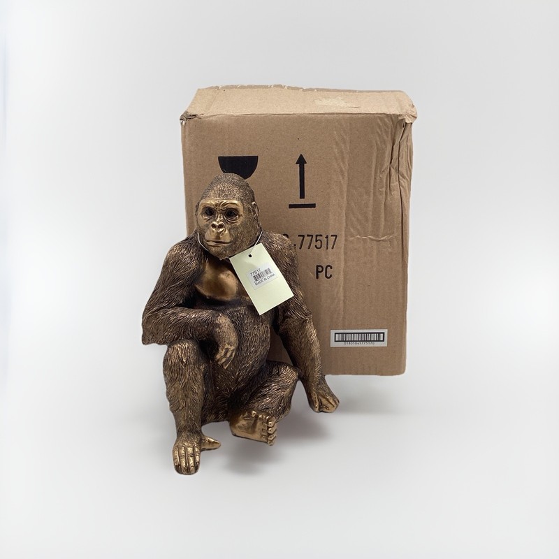 A&B Home Resin Copper Gorilla Statue New In Box